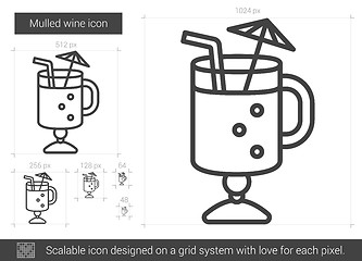 Image showing Mulled wine line icon.