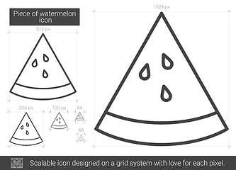 Image showing Piece of watermelon line icon.