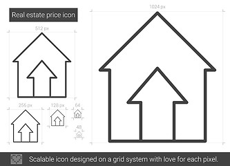 Image showing Real estate price line icon.