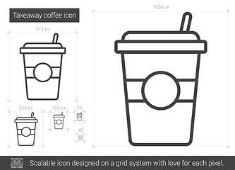 Image showing Takeaway coffee line icon.