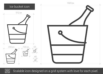 Image showing Ice bucket line icon.