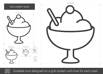 Image showing Ice cream line icon.