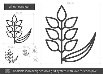 Image showing Wheat ears line icon.