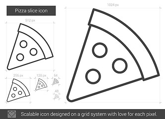 Image showing Pizza slice line icon.