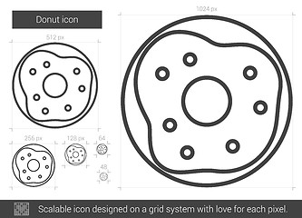 Image showing Donut line icon.