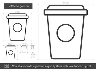 Image showing Coffee to go line icon.