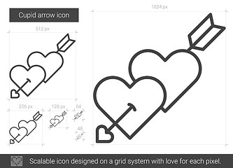 Image showing Cupid arrow line icon.