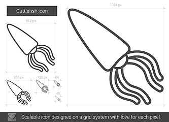 Image showing Cuttlefish line icon.