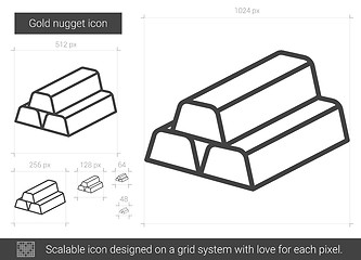 Image showing Gold nugget line icon.