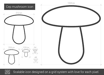 Image showing Cep mushroom line icon.