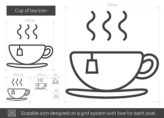 Image showing Cup of tea line icon.