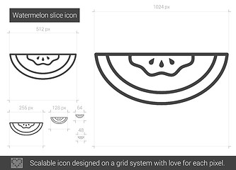 Image showing Watermelon line icon.