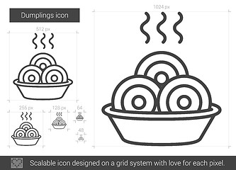 Image showing Dumplings line icon.