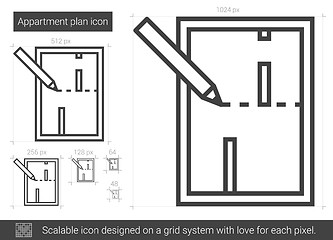 Image showing Apartment plan line icon.
