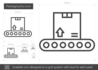 Image showing Packaging box line icon.