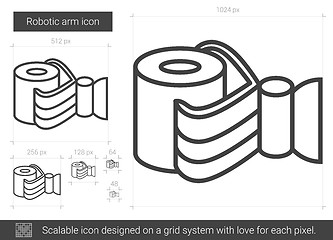 Image showing Robotic arm line icon.