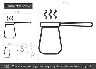 Image showing Turkish coffee pot line icon.