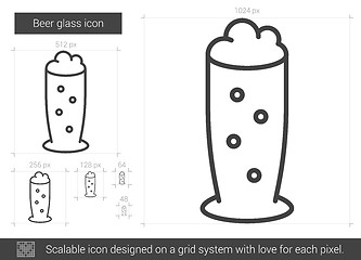 Image showing Beer glass line icon.