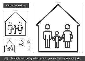 Image showing Family house line icon.