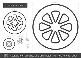 Image showing Lemon slice line icon.