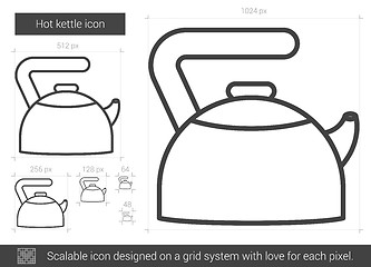 Image showing Hot kettle line icon.