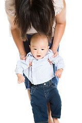 Image showing Asian mother and baby