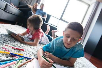 Image showing young couple spending time with kids