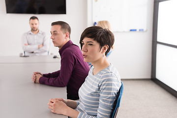 Image showing Business Team At A Meeting at modern office building