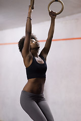 Image showing black woman doing dipping exercise