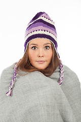 Image showing young woman who is cold