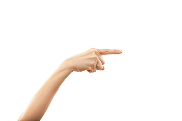 Image showing hand of woman showing a direction