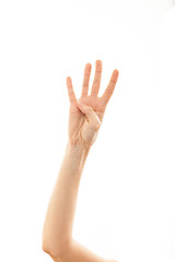 Image showing counting with fingers woman