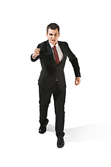 Image showing Serious businessman over white background