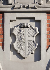 Image showing Coat of arms on the front of the House of the Blackheads in Riga