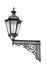 Image showing Street lamp on a wall, isolated
