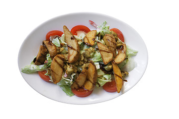 Image showing Salad with backed potatoes