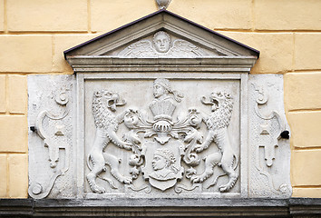 Image showing Door of the Brotherhood of Blackheads in Tallinn