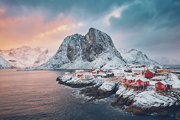 Image showing Hamnoy fishing village on Lofoten Islands, Norway