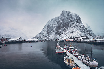 Image showing Hamnoy fishing village on Lofoten Islands, Norway