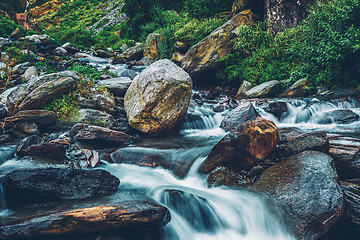 Image showing Bhagsu waterfall. Bhagsu, Himachal Pradesh, India