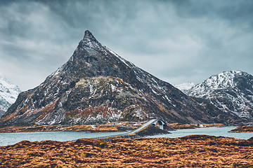 Image showing Fredvang Bridges. Lofoten islands, Norway