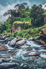 Image showing Bhagsu waterfall. Bhagsu, Himachal Pradesh, India