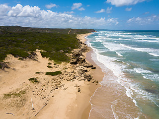 Image showing Aerial photo of an amazingly beautiful and lonely sea landscape