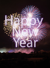 Image showing Happy New Year with fireworks