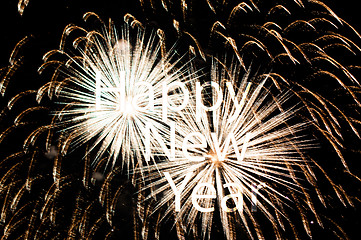 Image showing Happy New Year with fireworks