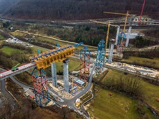 Image showing New railway bridge construction - Stuttgart 21, Aichelberg