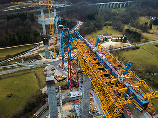 Image showing New railway bridge construction - Stuttgart 21, Aichelberg