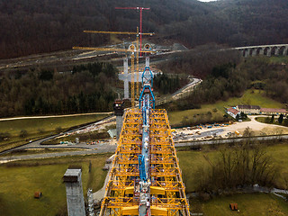 Image showing New railway bridge construction - Stuttgart 21, Aichelberg