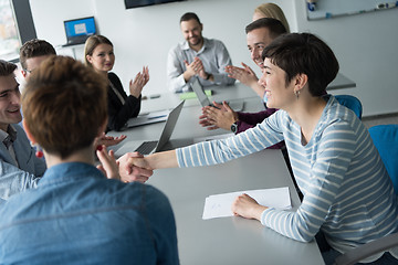 Image showing Business Team At A Meeting at modern office building