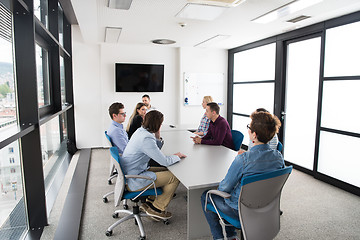 Image showing Business Team At A Meeting at modern office building